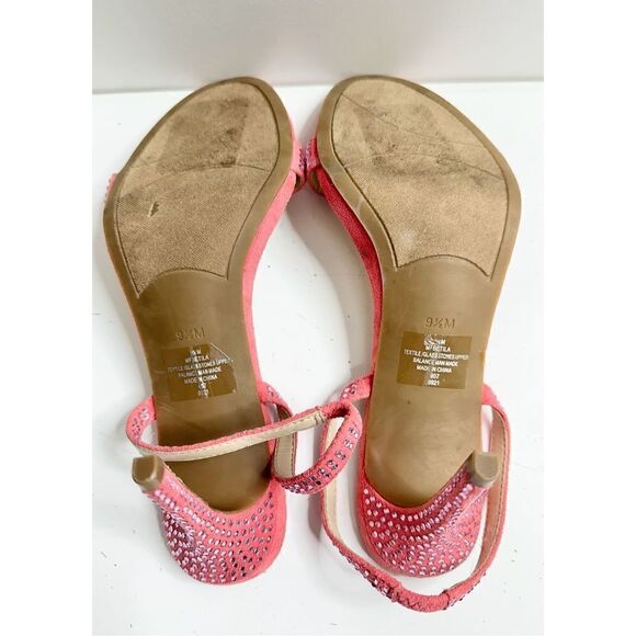 Marc Fisher Sandals Womens 9.5 Betila Open Toe Slingback Heels Rhinestone Accent - Picture 9 of 9